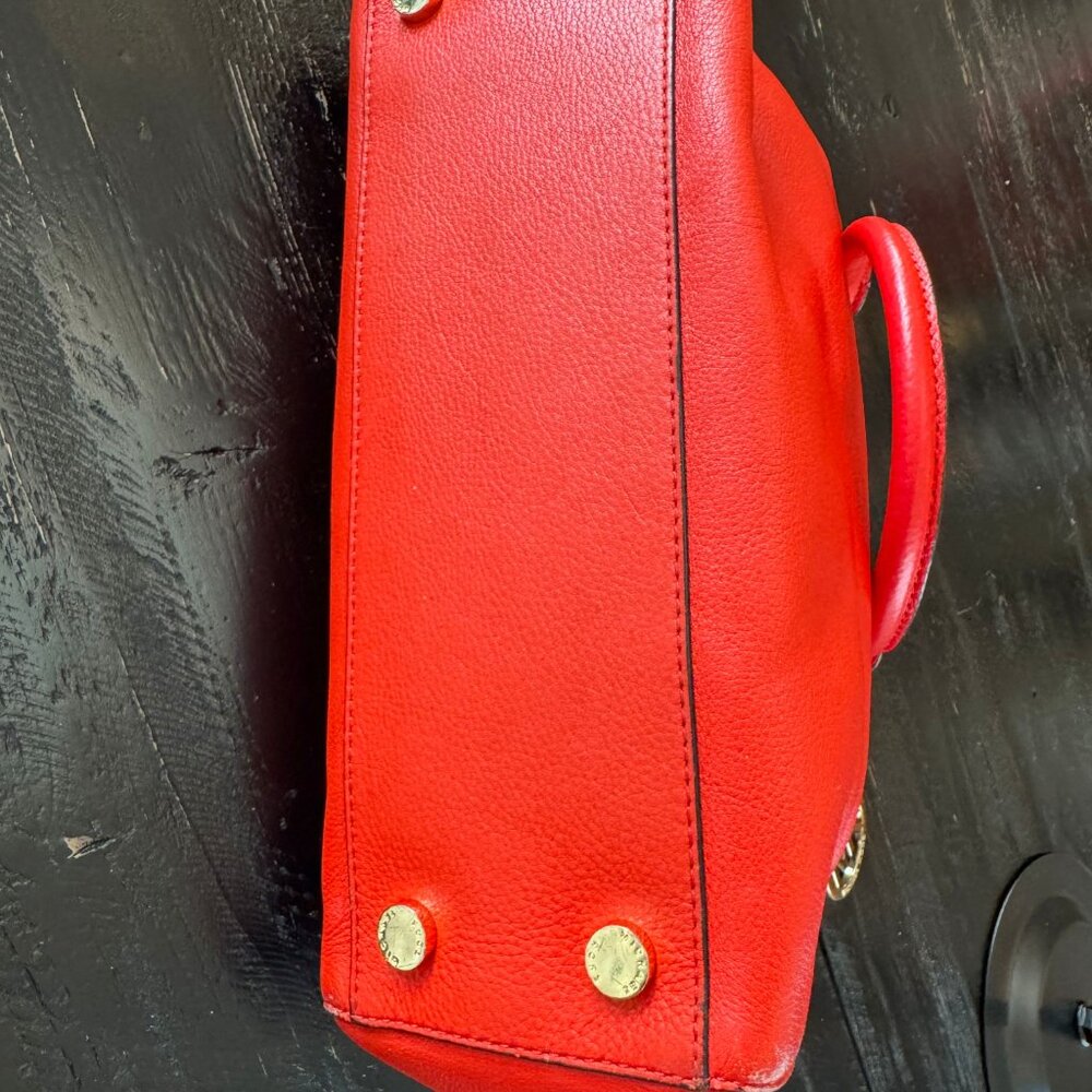 Michael Kors Red Leather Tote Bag - Picture 6 of 8